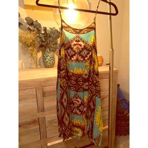 MINIPINK boho flowy sunflower dress